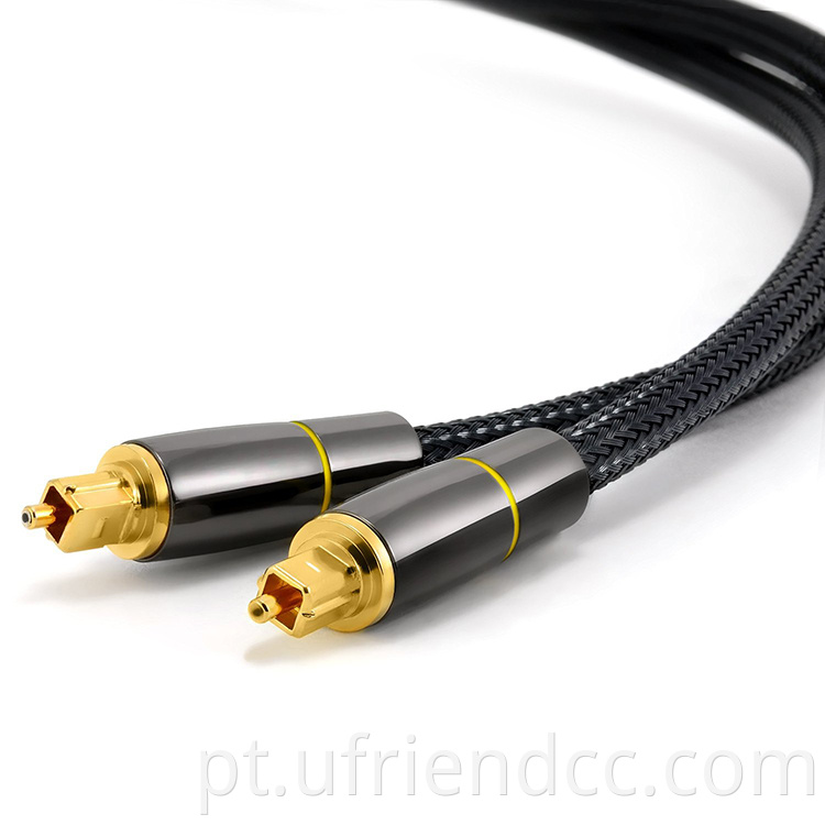 Alta qualidade Plug de ouro de 24k 1m Fibra digital Cabo de toslink de áudio óptico